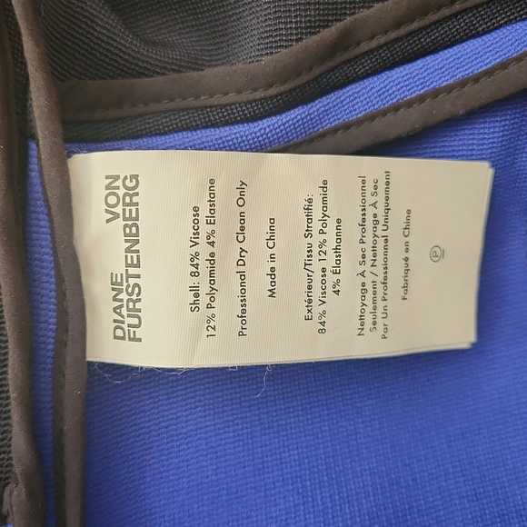 DVF BODYCONE STRETCH NAVY BLACK SZ 6 - Picture 11 of 13